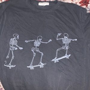 urban outfitters skeleton over sized shirt
